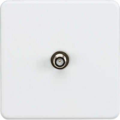 Knightsbridge Screwless 1 Gang Sat Tv Outlet Non-Isolated F-Type Matt WhiteSf0150Mw from B&Q