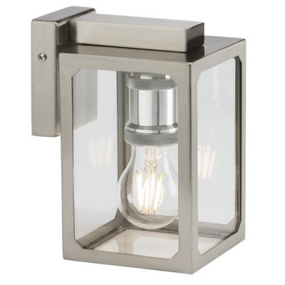 Luminosa Lighting Luminosa E27 Wall LanternBrushed Chrome230VIp23 from B&Q