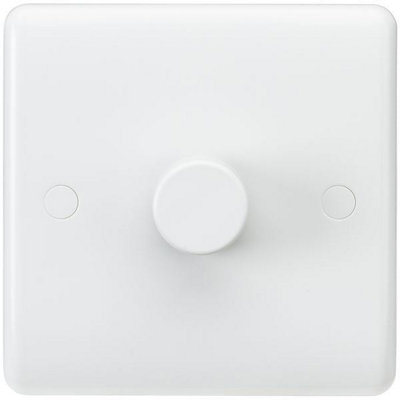 Knightsbridge Curved Edge 1 Gang Dimmer Switch 40-400W White Cu2161Led & Incandescent Compatible from B&Q