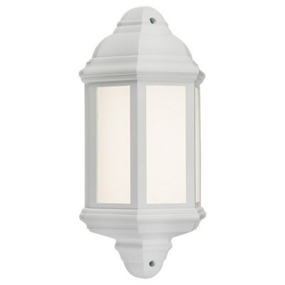 B&Q -  Luminosa Led Half Wall LanternWhite230VIp54