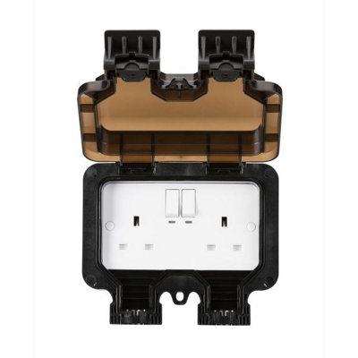Mla Knightsbridge Smart Ip66 13A 2 Gang Outdoor SocketOp9Kw from B&Q