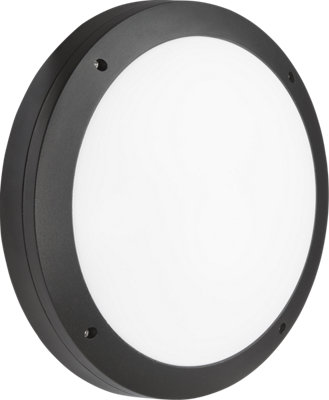 B&Q -  Luminosa Led Round Bulkhead Cct With Microwave Sensor Black 230V Ip65 18W