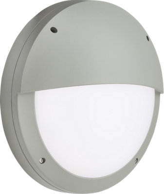 B&Q -  Luminosa Led Eyelid Bulkhead Cct With Emergency & Microwave Sensor Grey 230V Ip65 18W