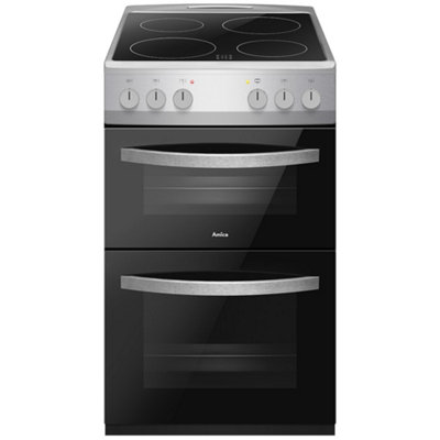 Amica Afc502Ss 50Cm Freestanding Double Cavity Cooker With Ceramic HobStainless Steel from B&Q