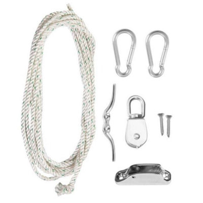 Kookaburra Stainless Steel Easy Hoist Advanced Fixing Kit For Shade Sail Fitting Garden Patio Accessory from B&Q