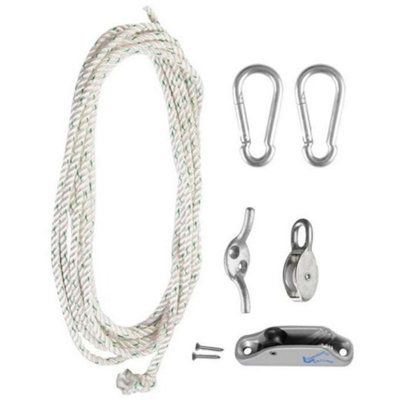 Kookaburra Galvanised Steel Easy Hoist Advanced Fixing Kit For Shade Sail Fitting Garden Patio Accessory from B&Q