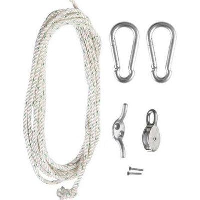 Kookaburra Galvanised Steel Easy Hoist Standard Fixing Kit For Shade Sail Fitting Garden Patio Accessory from B&Q