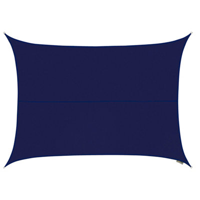 Kookaburra 3M X 2M Rectangle Waterproof Blue Garden Patio Sun Shade Sail Canopy 98% Uv Block With Free Rope from B&Q