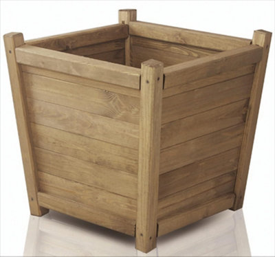 Primrose Natural Wooden Tapered Pine Planter Garden Flower Pot 65Cm from B&Q