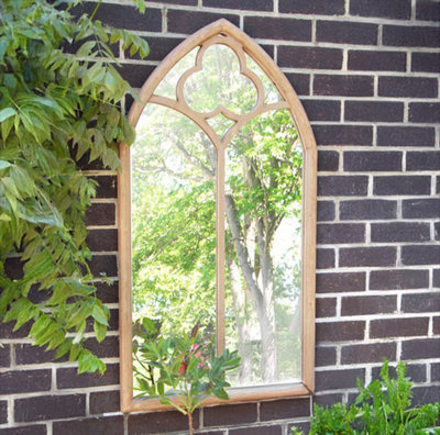 Primrose Wooden Gothic Glass Garden Mirror 3Ft 7In X 2Ft from B&Q