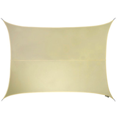Kookaburra 3M X 2M Rectangle Water Resistant Ivory Garden Patio Sun Shade Sail Canopy 96.5% Uv Block With Free Rope from B&Q