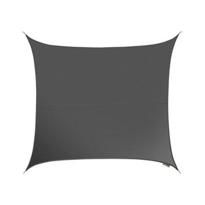 Kookaburra 5.4M Square Water Resistant Charcoal Garden Patio Sun Shade Sail Canopy 96.5% Uv Block With Free Rope from B&Q