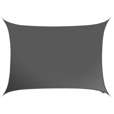 Kookaburra 3M X 2M Rectangle Water Resistant Charcoal Garden Patio Sun Shade Sail Canopy 96.5% Uv Block With Free Rope from B&Q