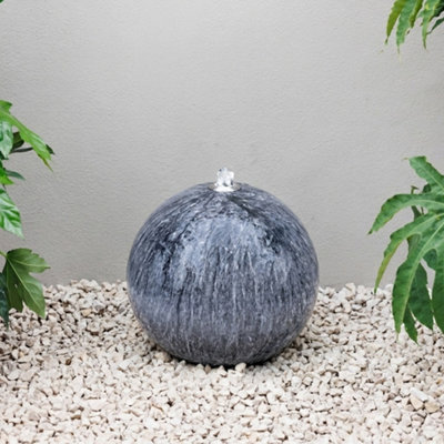 Primrose Echo Falls Marble Touch Sphere Stainless Steel Water Feature Indoor Outdoor With Led Lights 50Cm from B&Q