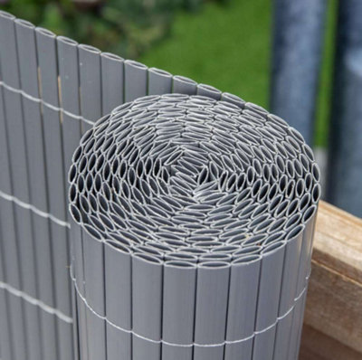 Primrose Artificial Grey Bamboo Cane Plastic Garden Fence Screening Roll Privacy Border 4M X 2M from B&Q
