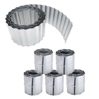 Primrose Lacewing Pack Of 5 Rust Proof Galvanised Garden Lawn Steel Edging Corrugated Roll To Reduce Edge Weed Transfer 25M from B&Q