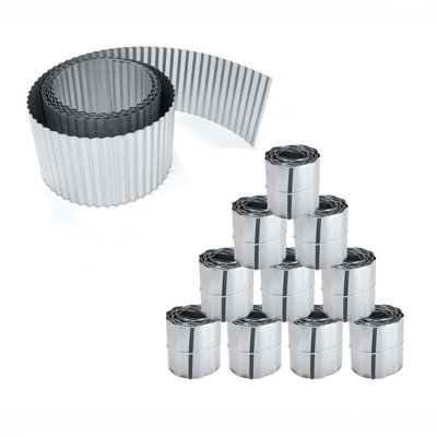 Primrose Lacewing Pack Of 10 Rust Proof Galvanised Garden Lawn Steel Edging Corrugated Roll To Reduce Edge Weed Transfer 50M from B&Q