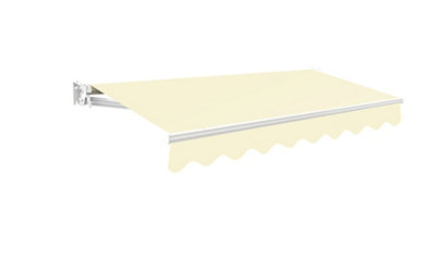 Primrose Awnings 2.5M X 2.0M Retractable Manual No Torsion Bar Ivory Awning Outdoor Patio Canopy from B&Q