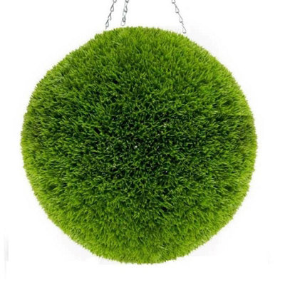 Primrose Artificial Grass Effect Hanging Topiary Ball With Chain 28Cm from B&Q