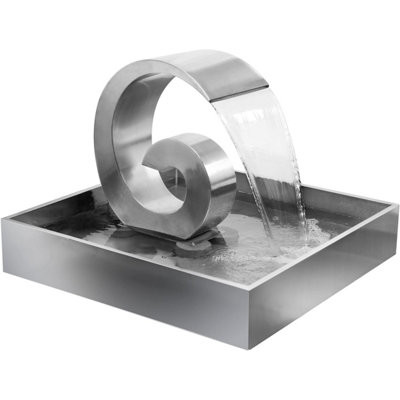Primrose Ammonite Cascading Stainless Steel Water Feature Outdoor Pond Fountain With Reservoir 66Cm from B&Q