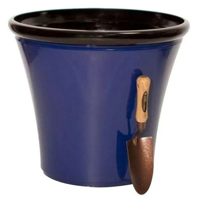 Primrose Royal Blue Glaze Effect Round Planter 50Cm from B&Q