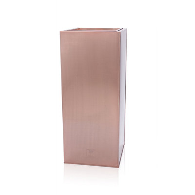 Primrose Zinc Galvanised Tall Cube Copper Patio Planter 100Cm from B&Q