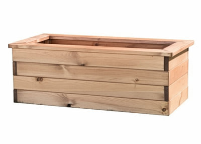 Primrose  Garden Redwood Wooden Trough Planter Raised Bed 82Cm from B&Q