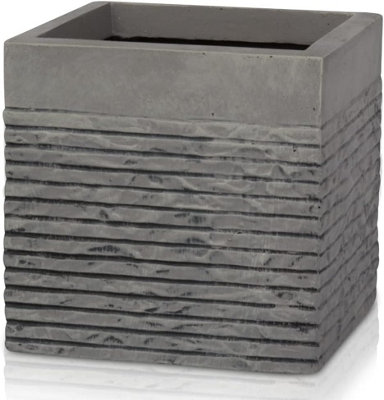 Primrose Garden Light Grey Fibrecotta Brick Square Planter Pot Xl 50Cm from B&Q