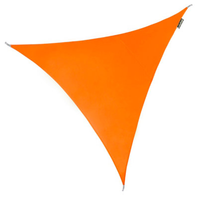 Kookaburra 3M Triangle Water Resistant Orange Garden Patio Sun Shade Sail Canopy 96.5% Uv Block With Free Rope from B&Q