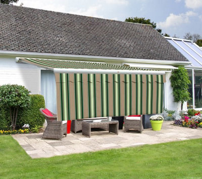 Primrose Awnings Primrose 6.0M X 1.0M Awning Dropdown Front Valance Multi Stripe Sun Shade Accessory 280Gsm Fabric from B&Q