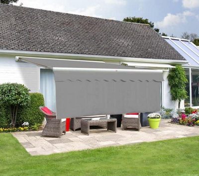 Primrose Awnings Primrose 6.0M X 1.0M Awning Dropdown Front Valance Silver Sun Shade Accessory 280Gsm Fabric from B&Q