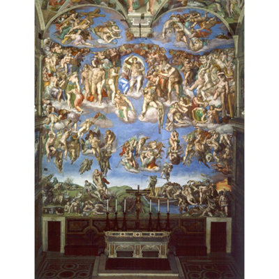 Artery8 Unframed Wall Art Michelangelo The Last Judgement 1541 Old Master Painting12X16 Inch from B&Q