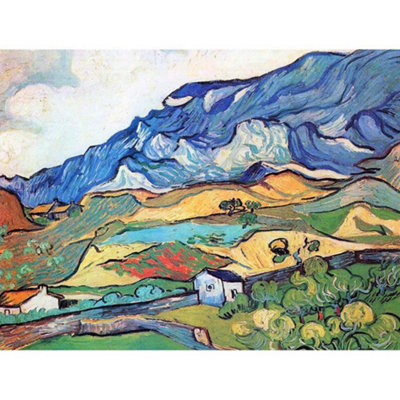 Wee Blue Coo Unframed Wall Art Vincent Van Gogh Les Alpilles Mountain Landscape12X16 Inch from B&Q