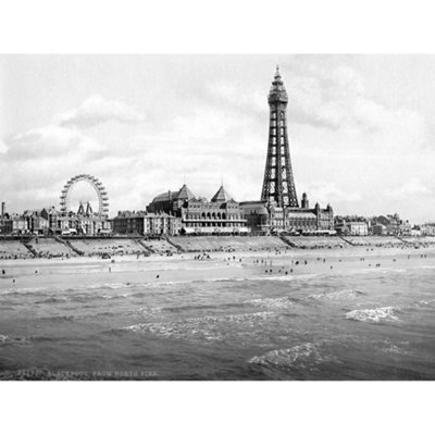 Artery8 Unframed Wall Art View From North Pier Blackpool Lancashire England 189512X16 Inch from B&Q