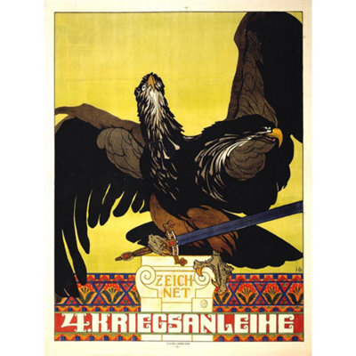 Artery8 Unframed Wall Art War Wwi Austria Hungary Loan Bond Eagle12X16 Inch from B&Q