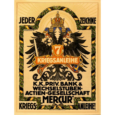 Artery8 Unframed Wall Art War Wwi Austria Hungary Loan Eagle Crest Arms12X16 Inch from B&Q