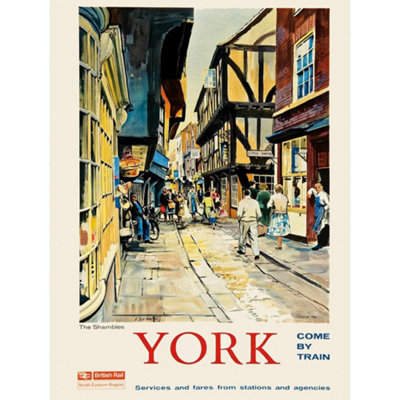 Artery8 Unframed Wall Art Travel Tourism York England Uk Rail Shambles Medieval Butcher Street12X16 Inch from B&Q