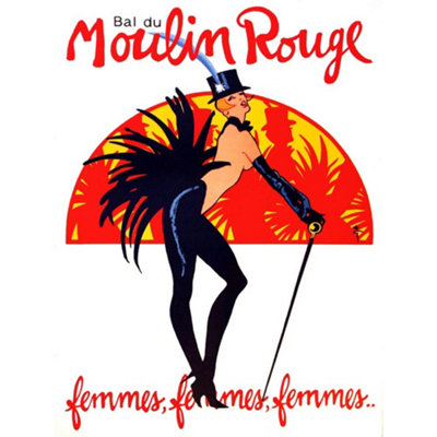 Wee Blue Coo Unframed Wall Art Theatre Stage Burlesque Moulin Rouge Ball Exotic Dance Venue Paris12X16 Inch from B&Q