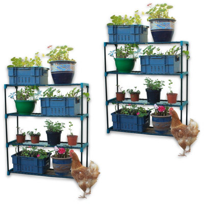 2 X Woodside Greenhouse Shelving Shed Racking Garage Staging Storage Shelves from B&Q