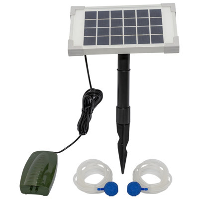 Oxbridge 2 Air Stone Aerator Pond Water Oxygenator Solar Powered Oxygen Pump from B&Q