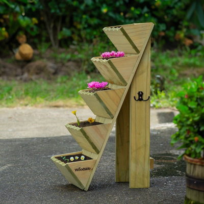 B&Q -  5 Tier Wooden Garden Decorative Flower Herb Planter