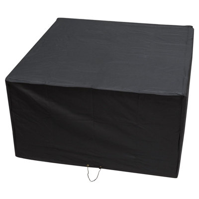 Woodside Heavy Duty Waterproof Garden Rattan Cube Set Cover Black 135X135X74Cm from B&Q