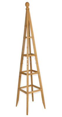 Woodside 1.5M Wooden Garden Obelisk Pyramid Plant Support Trellis Climbing Frame from B&Q