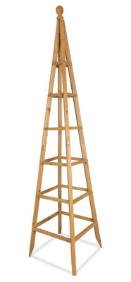 Woodside 1.9M Wooden Garden Obelisk Pyramid Plant Support Trellis Climbing Frame from B&Q
