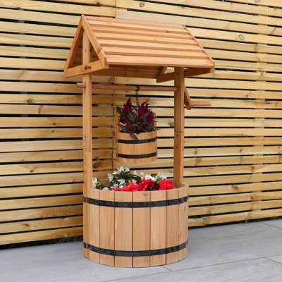 Woodside Wooden Ornamental Garden Plant/flower Wishing Well Planter from B&Q