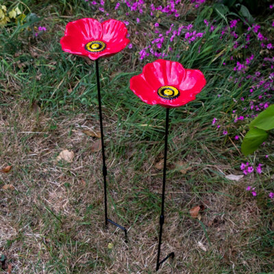 Woodside Cast Iron Poppy Flower Dish Bird Feeder (Pack Of 2) from B&Q