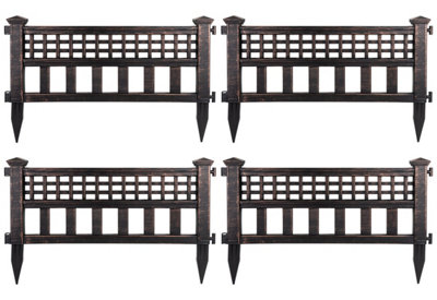 Woodside Plastic Fence Panels 4 Pack Bronze