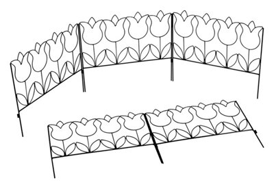 Woodside Tulip Style Garden Border Lawn Edging Steel Fence2.3MPack Of 5 from B&Q