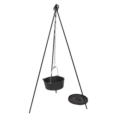 Andes Camping Cast Iron Dutch Oven & Tripod from B&Q