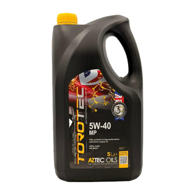 Aztec Oils Aztec 5W40 Fully Synthetic Engine Oil Torotec Mp Acea A3/b4 Rn0710 Vw 502 5L from B&Q